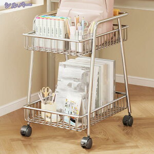 キッチンワゴン キッチン 収納 キッチンラック スチールラック ワイヤーシェルフ ワイヤーラック スチールワゴン 棚 本棚 一人暮らし おしゃれ インテリアラック キャスター付き 2段 小物収
