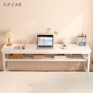 細長いテーブル 2段収納 勉強デスク ハイテーブル 狭い空間 狭小寝室 カウンターテーブル シンプル デスク PC机 組立簡単 省スペース机 PC作業台 在宅勤務 おしゃれ 書斎 簡単組立 作業台 勉