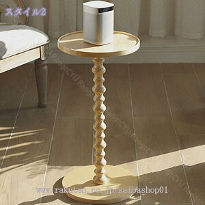 サイドテーブル 復古 スリム ベッドサイドテーブル 円卓 一人暮らし さいどテーブルソファ横 軽量 ミニテーブル丸 一本足 おしゃれ 小物置き 組立簡単 北欧風 木目調 省スペース リビング Ra