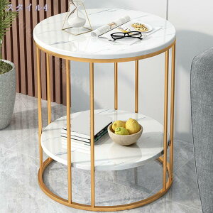 サイドテーブル 大理石 丸型 収納付き モダン コーヒーテーブル 寝室 棚付き 2段 可愛い カフェテーブル ソファー用 一人暮らし ナイトテーブル 大理石柄 北欧 おしゃれ 省スペース リビング