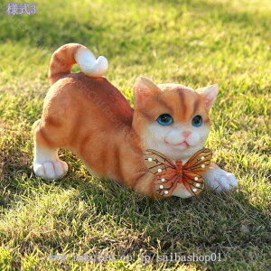 ガーデンソーラーライト 猫 明暗センサー 装飾 動物 置物 LED ガーデンライト 屋外 防水 おしゃれ ガーデンオーナメント 耐久性 プレゼント かわいい 北欧 お庭 部屋 アウトドア 玄関 階段 出