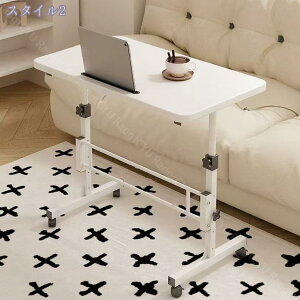 昇降デスク 小さめ 折りたたみテーブル サイドテーブル 高さ調整 移動楽々 組立簡単 キャスター付き 省スペース おしゃれ パソコンデスク スタンディングデスク キャスター 昇降 高さ調節