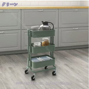 キッチンワゴン キャスター付き キャスター キッチン収納 スチールラック ワゴン スリム 3段 洗面所 リビング 北欧 おしゃれ かわいい シンプル 調理収納 コスメ収納 新生活 一人暮らし ブラ