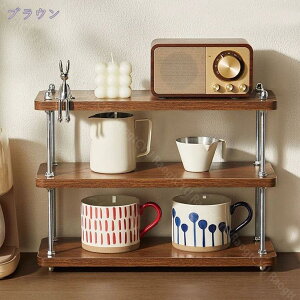 キッチンラック 置き棚 収納棚 スリム 小型 ラック 棚 食器棚 高耐荷重 シンク下 キッチン 整理棚 収納ラック おしゃれ 小物ラック 便利棚 MDF デスク上収納 卓上 2段 頑丈 シンプル 大容量 卓