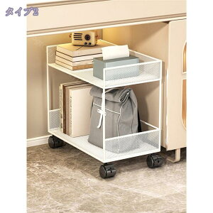 2段 デスク収納 キャスター付きワゴン デスク下 パソコン机下収納ラック オフィス用 サイドデスク キャビネット デスク整理 大容量 書類 教科書 文具 絵本 漫画 雑誌 学生 オフィス/学校用