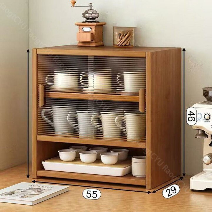 楽天市場】2000円OFFクーポン 収納キャビネット ミニ食器棚 大容量 
