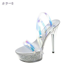 1000円OFFクーポン ハイヒール パンプス サンダル レディース 厚底 ピンヒール おしゃれ エレガント オープントゥ ヒール 20cm クリアサンダル コスプレ キャバサンダル 美脚 小さいサイズ アン