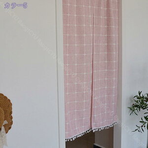 のれん 90cm丈 おしゃれ 暖簾 格子柄 厚手 間仕切り 綿麻 60*90cm ドアカーテン 一人暮らし 新生活 70*120cm 断熱防寒 おしゃれ 階段カーテン 玄関 廊下 リビング 簡単取り付け お部屋 飲食店 押し