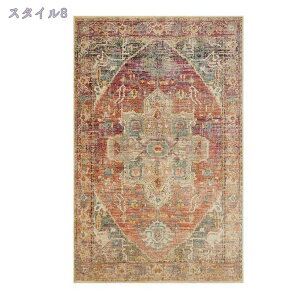 2000円OFFクーポン ラグ カーペット シャギーラグ ペルシャ風 厚手 柄 洗える 床暖房対応 ホットカーペット対応 オールシーズン 柔らかい おしゃれ パイル生地 マイクロファイバー 夏 冬 ワン