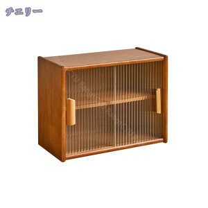 食器棚 卓上食器棚 キッチン収納棚 透明窓 小物入れ 卓上食器棚 アクリル扉 防塵 防湿 キッチンキャビネット レンジ台 アクリル扉 組み立て式 おしゃれ 竹製 収納便利 台所収納 組み立て式