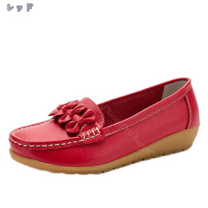 500円OFFクーポン 防水 モカシン ウォーキングシューズ レディース 大きいサイズ スリッポン ママ フラットシューズ リボン ウェッジソール 3cmヒール 婦人靴 軽量 屈曲性 衝撃吸収 ドライビン
