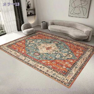 ペルシャ風ラグ カーペット 長方形 オリエンタル柄 2畳 3畳 カーペット ペルシャラグ ペルシャ絨毯風 おしゃれ アンティーク風 花柄 室内マット センターラグ 春 夏 滑り止め付き ホットカー