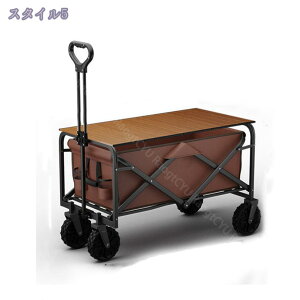 アウトドアワゴン テーブル セット 折りたたみ式 キャリーワゴン キャリーカート 4輪 頑丈 大容量 折りたたみ 小型 軽量 コンパクト テーブルボード付き キャンプテーブル アウトドア BBQ道