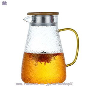 ガラス製冷水ポット 高硼酸耐熱 1.8L容量 ステンレス蓋 持ち手付き 食器洗浄機可 クリア フルーツウォーター 冷蔵庫対応 オフィス ランチタイム カフェ雑貨 インテリア 実用的 軽量 電子レン