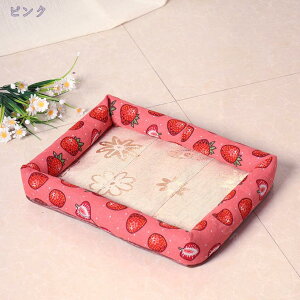 ストライプ ペットベッド スクエア型 洗える 小中大型犬用 ペット マット ベッド 犬猫兼用 クッション 柔らかい ベッド ペットハウス マルチカラー 犬 猫 ペット ベッド スクエアベッド オッ