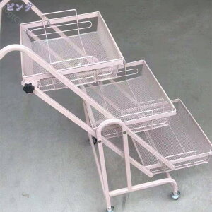 キッチンワゴン 折りたたみ キャスター 付き スリム 幅46 奥行44 3段 4段 おしゃれ北欧 取っ手付き スチール 折り畳み コンパクト キッチンカート サイド ワゴン 小物 隙間収納 デスク ランド