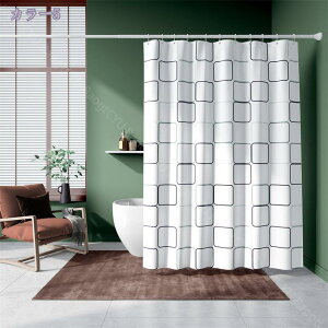 シャワーカーテン 180cm x 180cm バスカーテン 浴室カーテン 防水 防カビ加工 厚手 加重 加厚 取り付け簡単 バス用品 撥水 速乾 お風呂カーテン 目隠し用 リング付属 グレー シャワー 目隠し ピ