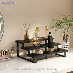 1000円OFFクーポン オープンラック ナチュラル 木製 ディスプレイスタンド 卓上収納 一人暮らし 収納棚 デスク上置棚 シェルフ 多層段差構造 ホビー用 植物展示 化粧品 フィギュア 装飾品 小