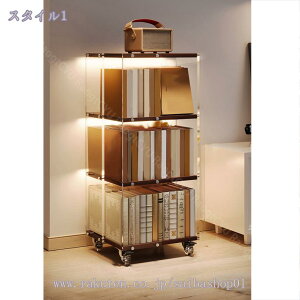 回転本棚 木製 スリム 多機能 収納ラック 大容量 省スペース リビング 寝室 書斎 隙間収納 一人暮らし 展示棚 安定 防塵 防湿 防虫 ディスプレイケース 360°回転 キャスター付き 組立品 RaogtCYU