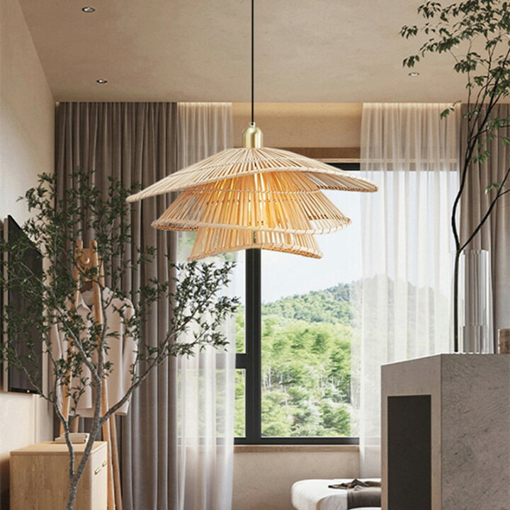 Chandelier, 和風デザインペンダントライト錬鉄ガラス吊りランプ高さ 