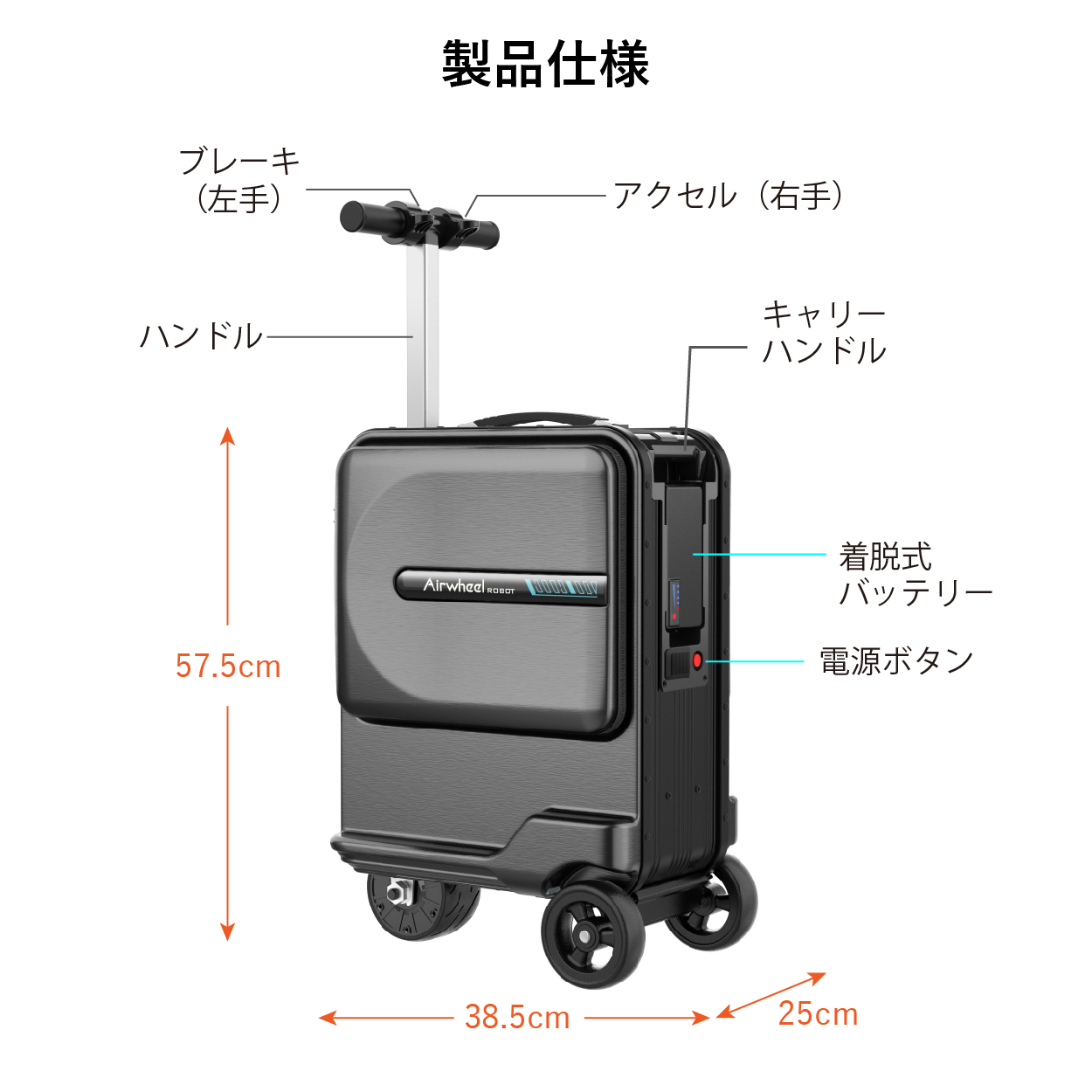 楽天市場】Airwheel 電動スクーター型スーツケース SE3MiniT スーツ 