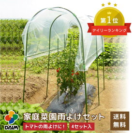 【クーポンで最大3,000円OFF】daim 家庭菜園用 雨よけセット 4セット入 トマトの雨よけに 雨除けシート 雨よけ 雨除け シート 透明シート 家庭菜園用 ビニールハウス 家庭用 小型 ビニール トマト 園芸 家庭菜園 パイプ 農業資材 野菜栽培 防虫