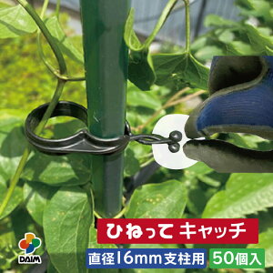 daim ひねってキャッチ16mm支柱用 50個入 誘引 茎止め 茎 育苗 園芸 クリップ 家庭菜園 トマト とまと ナス なす キュウリ きゅうり スイカ メロン 野菜
