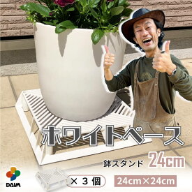 【カーメン君×daim コラボ】ホワイトベース 24cm 3個 フラワースタンド ブラックベース 鉢スタンド 鉢植え台 鉢台 カーメンくん 植木鉢 置き 台 園芸 プランター スタンド 根腐れ防止 排水 通気性