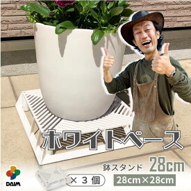 【カーメン君×daim コラボ】daim ホワイトベース 28cm 3個 フラワースタンド ブラックベース 鉢スタンド 鉢植え台 鉢台 カーメンくん 植木鉢 置き 台 園芸 プランター スタンド 根腐れ防止 排水