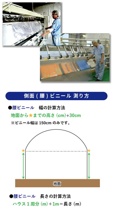 楽天市場】daim 側面(腰)用ハウスビニール 厚み0.1mm 幅150cm 無滴透明 