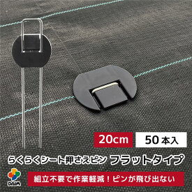 【4月限定ポイント2倍！】daim らくらくシート押さえピン フラットタイプ 長さ 20cm 50本入 防草シート押さえピン 防草シート留め具 防草シートピン 固定 防草シート ピン 押さえピン 防草ピン マルチ 押さえ 防草 留め具 ペグ u