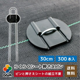 【クーポンで最大2,000円OFF】daim らくらくシート押さえピン 長さ30cm 300本入 防草シートピン 固定 防草シート ピン 押さえピン 防草シート押さえピン 防草シート留め具 防草ピン 防草シート止めピン 留め具 釘 uピン uピン杭 黒丸付 防そうシート 除草シート