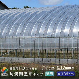 【エントリーでP5倍】【クーポンで最大3,000円OFF】【5月限定ポイント2倍！】【受注生産品】daim 農業用 POフィルム 透明 汎用 防滴剤 塗布タイプ 0.13mm 370cm幅 m単価 5~50m 防滴 農PO オーダーメイド POシート ポリシート 農ポリ カット