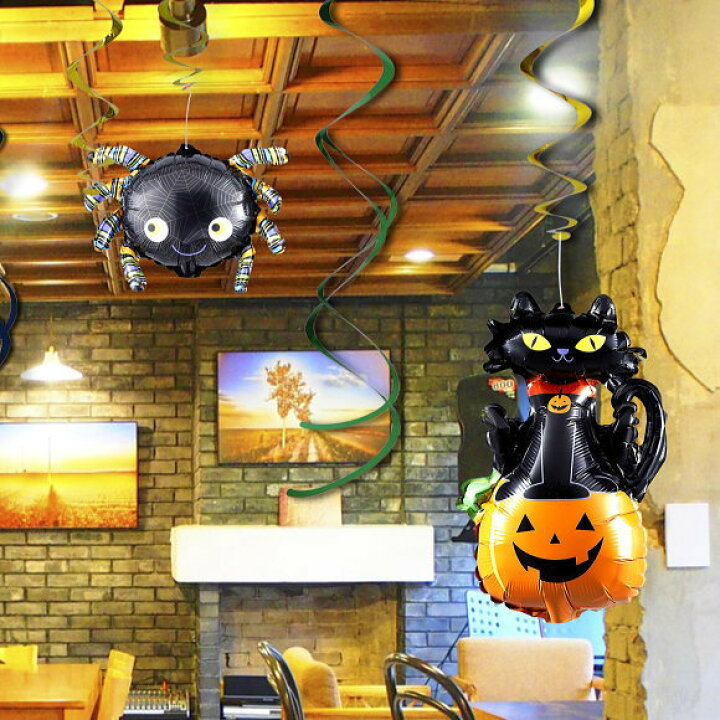 楽天市場 ハロウィン スパイラルバルーンデコレーションハロウィンセット1093 天井 吊り装飾 かわいい 風船 店舗 イベント Sns映え インスタ映え おうちハロウィン 飾り パーティ 店舗装飾 ガーデニングと雑貨の菜園ライフ