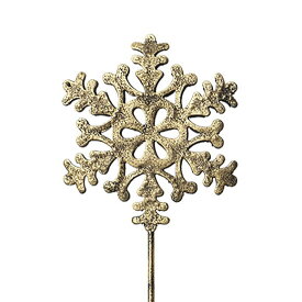 【12本セット】クリスマス ブリキピック スノーフレイク アンティークゴールド 1194 かわいい 園芸ピック 飾り アレンジメント 花材
