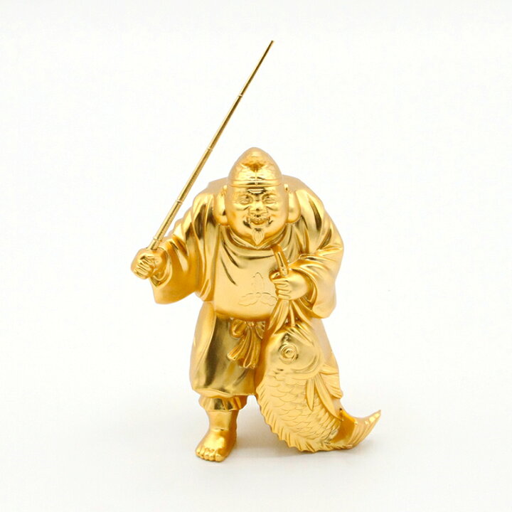 楽天市場】えびす様 恵比寿 えびす 像 福笹船付 24K 純金メッキ 御守り 