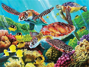 【クーポン利用で10%OFF】送料無料 刺繍キット 5D ダイヤモンドアート ビーズ刺繍 かめ 初心者 ダイヤモンドペインティングインテリア 趣味 ハンドメイド クロスステッチ ダイアモンドアート