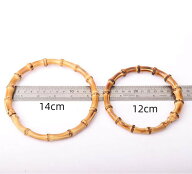 送料無料 竹持ち手 ≪2本入り≫ 丸型 12cm 14cm 竹 バンブー 持ち手 ハンドル バッグ バック 手作り ハン…