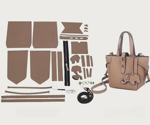 【21-31日!クーポン利用で15%OFF】送料無料 ショルダーバッグ diyキットレザーウォレットクラフトキットブラック ソーイングクロスボディバッグ ハンドメイド手作り編み物バッグdiy 手芸 バ