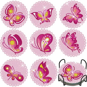 【21-31日!クーポン利用で15%OFF】送料無料 刺繍キット 5D ダイヤモンドアート コースター ダイヤモンドアート キット ビーズ刺繍 初心者 ダイヤモンドペインティングインテリア ハンドメイ