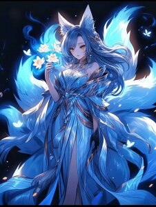 【10%OFFクーポン配布中】送料無料 刺繍キット 5D ダイヤモンドアート キット ビーズ刺繍 九尾狐 初心者 ダイヤモンドペインティングインテリア 趣味 ハンドメイド クロスステッチ ダイアモ