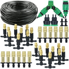 【9-18日！クーポン利用で15%OFF】送料無料 夏季自動散水キット霧吹きノズル ミストシャワー 庭 10m/15m/20m/25m/30m 自動水やり 散水灌漑システム 点滴ノズル 噴霧ノズル ホース ドリップ 点滴ノズル 噴霧 自動マイクロ点滴灌漑キット 給水システム 散水用具ガーデン 花