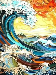 【クーポン利用で10%OFF】送料無料 刺繍キット 5Dダイヤモンドアート キット ビーズ刺繍 風景 海の波 初心者 5Dダイヤモンド ペインティングインテリア 趣味 ハンドメイド クロスステッチ ダ