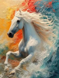 【24-31日!16%OFFクーポン配布中】送料無料 刺繍キット 5D ダイヤモンドアート 十二支 うま 馬 馬年 ビーズ刺繍 初心者 ダイヤモンドペインティングインテリア 趣味 ハンドメイド クロスステ