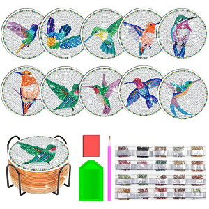 【10%OFFクーポン配布中】送料無料 刺繍キット 5D ダイヤモンドアート コースター ダイヤモンドアート キット ビーズ刺繍 初心者 ダイヤモンドペインティングインテリア ハンドメイド クロス
