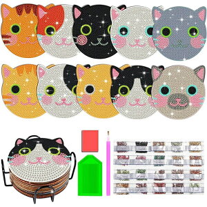 【クーポン利用で10%OFF】送料無料 刺繍キット 5D ダイヤモンドアート コースター ダイヤモンドアート キット ビーズ刺繍 初心者 ダイヤモンドペインティングインテリア ハンドメイド クロス