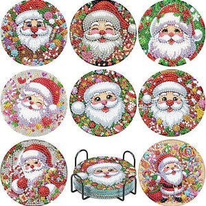 【10%OFFクーポン配布中】送料無料 刺繍キット 5D ダイヤモンドアートクリスマス コースター ダイヤモンドアート キット ビーズ刺繍 初心者 ダイヤモンドペインティングインテリア ハンドメ