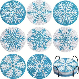 【24-31日!16%OFFクーポン配布中】送料無料 刺繍キット 5D ダイヤモンドアートクリスマス コースター ダイヤモンドアート キット ビーズ刺繍 初心者 ダイヤモンドペインティングインテリア