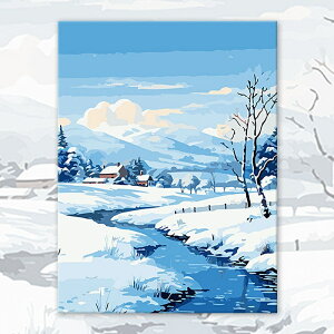 送料無料 数字油絵 人気オリジナルデザイン 父の日 油絵塗り絵 フレーム付 キリン 冬の風景 ボトルシップ 大人の塗り絵 風景画 数字塗り絵 40x50cm 数字絵 ギフト 壁飾り 絵画 インテリア イン