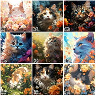 【クーポン利用で10%OFF】送料無料 数字油絵 人気オリジナルデザイン 父の日 油絵塗り絵 フレーム付 動物…
